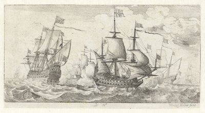 Bataille navale (Vues maritimes) - Wenceslaus Hollar