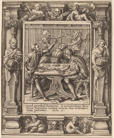 Les Joueurs - Wenceslaus Hollar after Hans Holbein the Younger after Abraham van Diepenbeeck