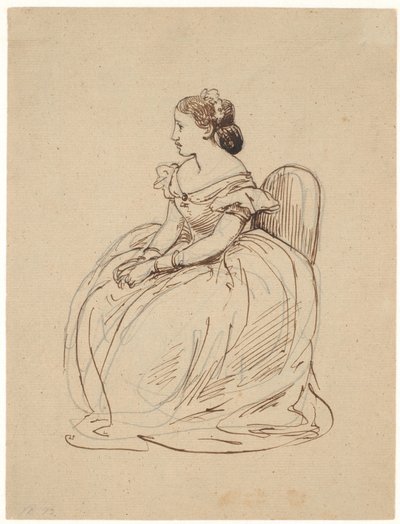 Femme assise en robe de bal - Wilhelm Marstrand