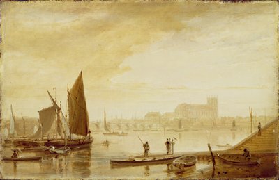 Pont et abbaye de Westminster - William Daniell