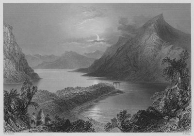 Lough Ina, Connemara (gravure) - William Henry (after) Bartlett