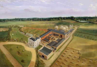 Tiptree Hall et ferme, Essex, c.1850-60 - William Henry Browne