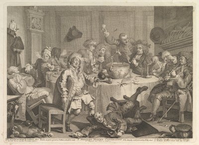 Une conversation moderne à minuit, mars 1732 - William Hogarth