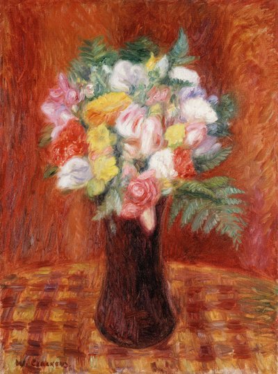 Bouquet dans un Vase Violet - William James Glackens