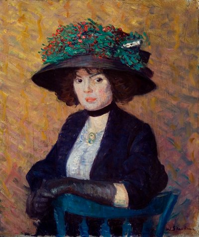 Femme au chapeau vert - William James Glackens