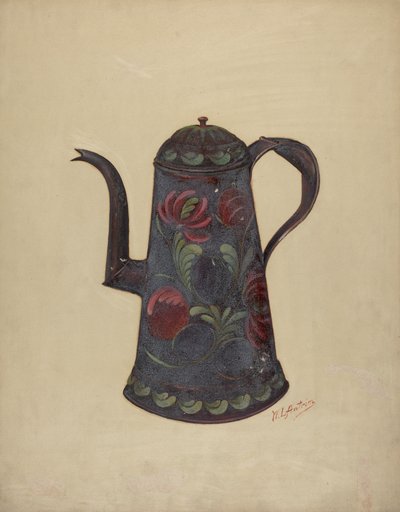 Cafetière en tole peinte - William L Antrim