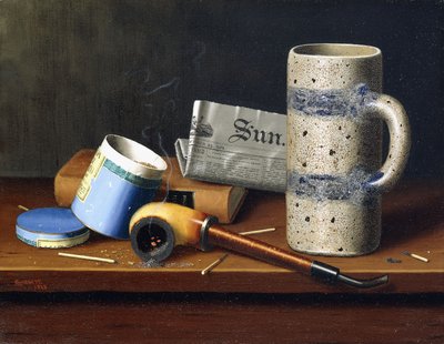 Nature morte avec boîte à tabac bleue, 1878 - William Michael Harnett