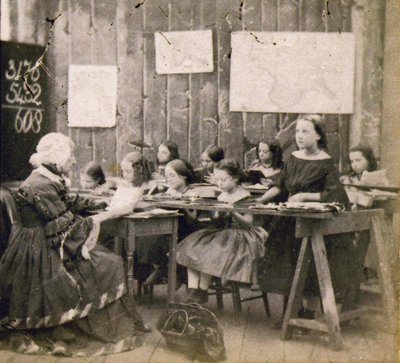 Leçon de maths, vers 1890 (photo) - Frederick (attr. to) Barnard