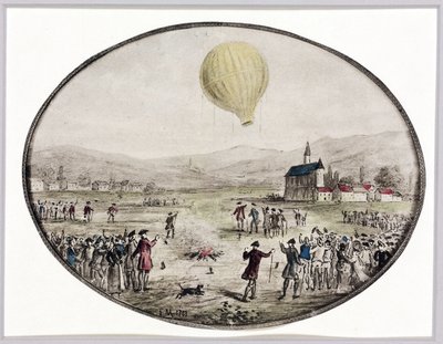 La première ascension publique en montgolfière, 5 juin 1783 - Frederick (attr. to) Barnard