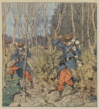 Nos soldats en forêt - after Louis Charles Bombled