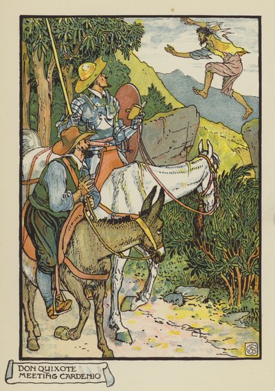 Don Quichotte rencontrant Cardenio - after Walter Crane