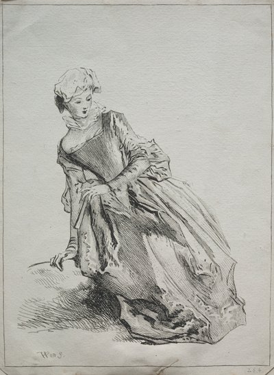 Femme assise - copy after Jean Antoine Watteau