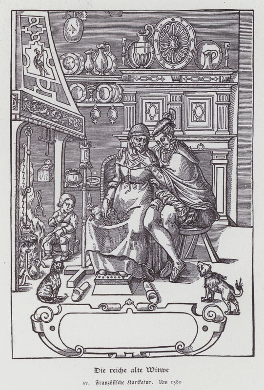 La riche vieille veuve, caricature française - (after) French School