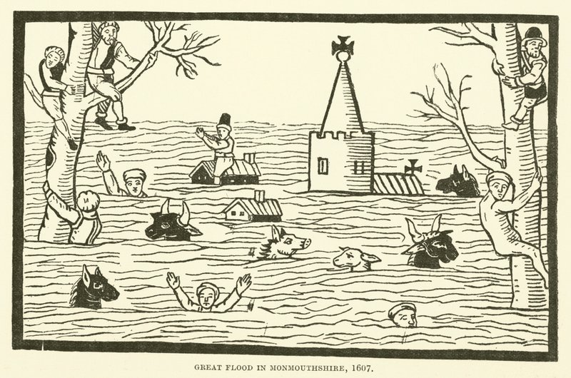 Grande inondation dans le Monmouthshire, 1607 - English School