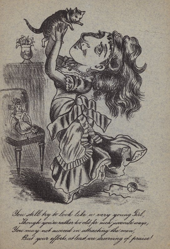 Femme tenant un chat - English School