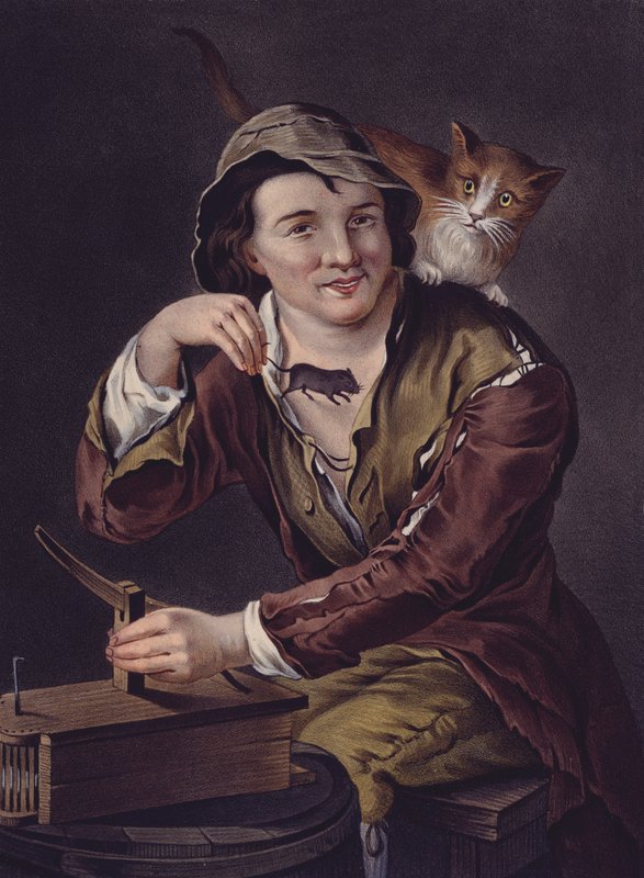 Attrapeur de souris avec son piège et son chat - European School