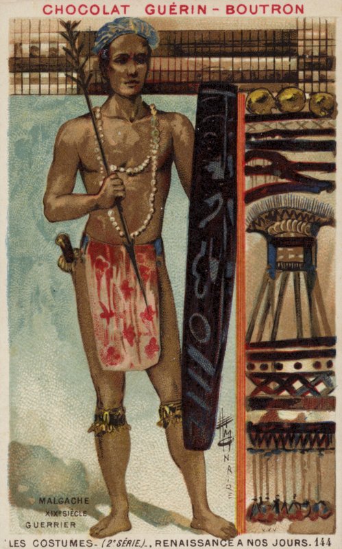 Guerrier malgache, 19ème siècle - French School