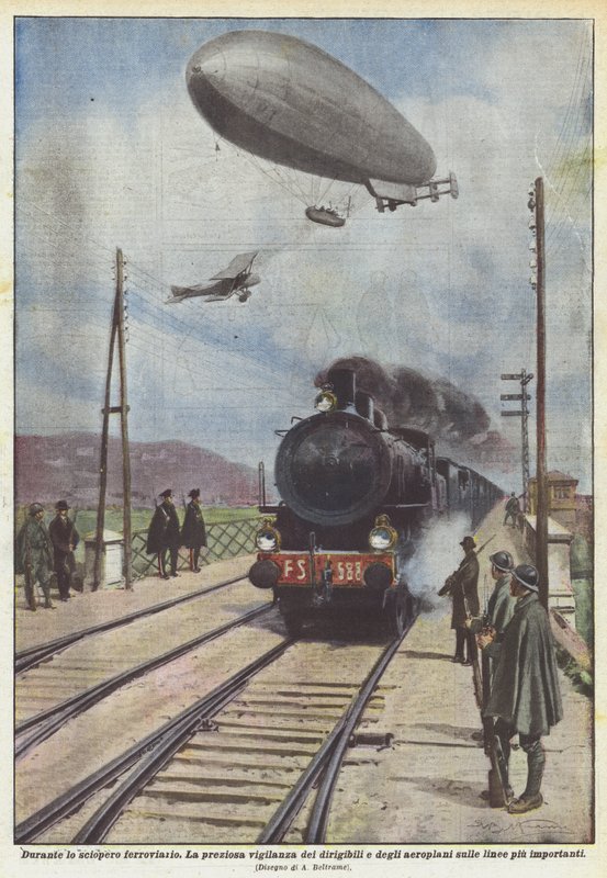 Pendant la grève ferroviaire - Achille Beltrame