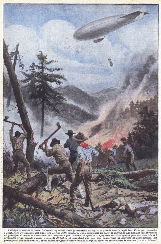 Les dirigeables contre le feu - Achille Beltrame