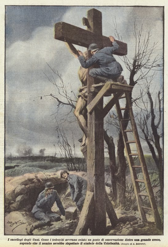 Les sacrilèges des Huns - Achille Beltrame