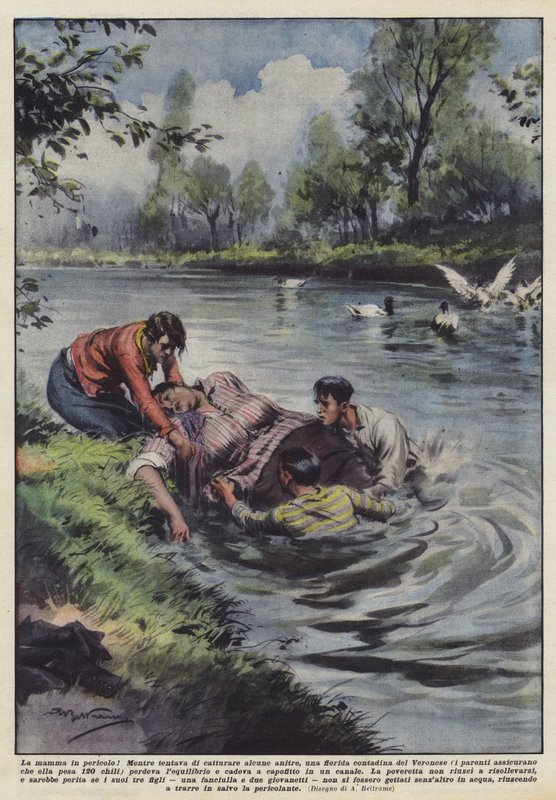 La maman en danger! - Achille Beltrame