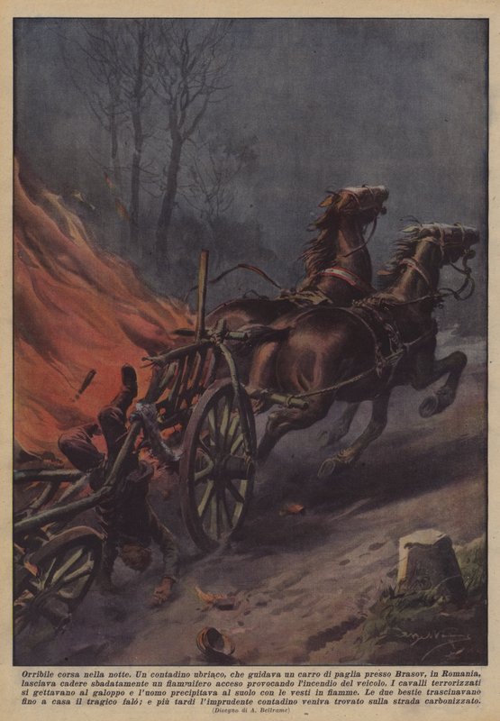 Course horrible dans la nuit - Achille Beltrame