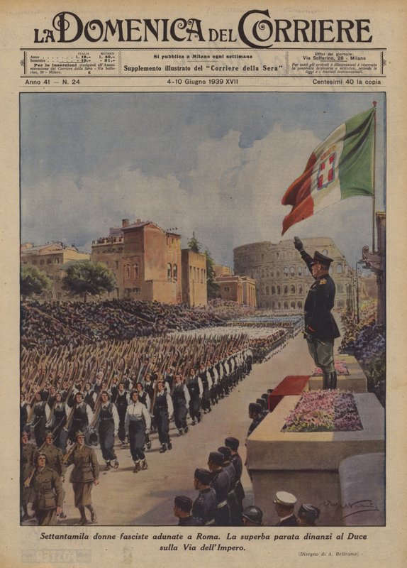 Soixante-dix mille femmes fascistes réunies à Rome - Achille Beltrame