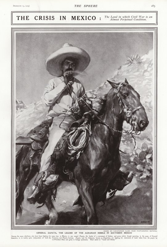 Général Zapata, chef des rebelles agraires dans le sud du Mexique, 1913 - Addison Thomas Millar