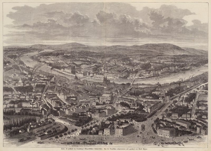 Vue aérienne de Bâle, Suisse - Adolf Eltzner