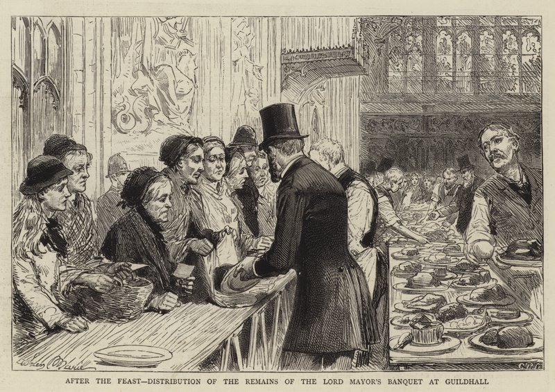 Après le Festin, Distribution des Restes du Banquet du Lord Maire à Guildhall - Adrien Emmanuel Marie