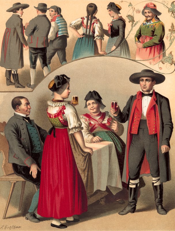 Costume allemand, Baden, Schapbach et Kinzigthal - Albert Kretschmer
