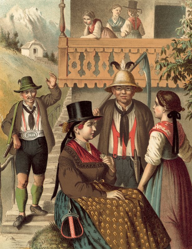 Costume allemand, Oesterreich, Pinzgau - Albert Kretschmer