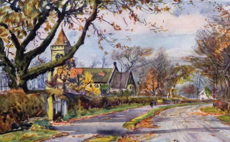 Grimsargh (lithographie en couleur) - Albert Woods