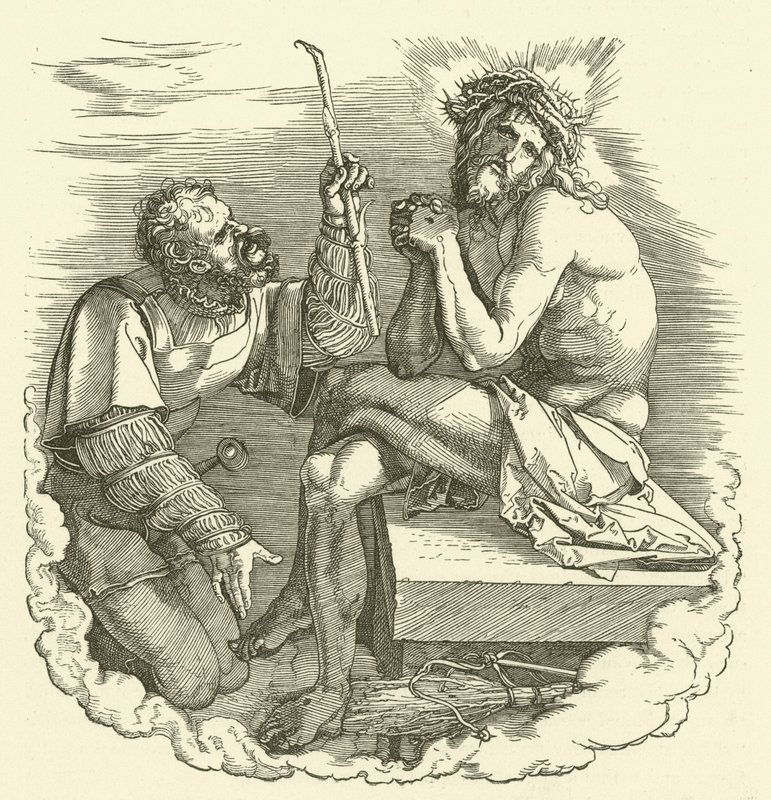 La Moquerie du Christ (Christ en Homme de Douleurs Moqué par un Soldat) - Albrecht Dürer