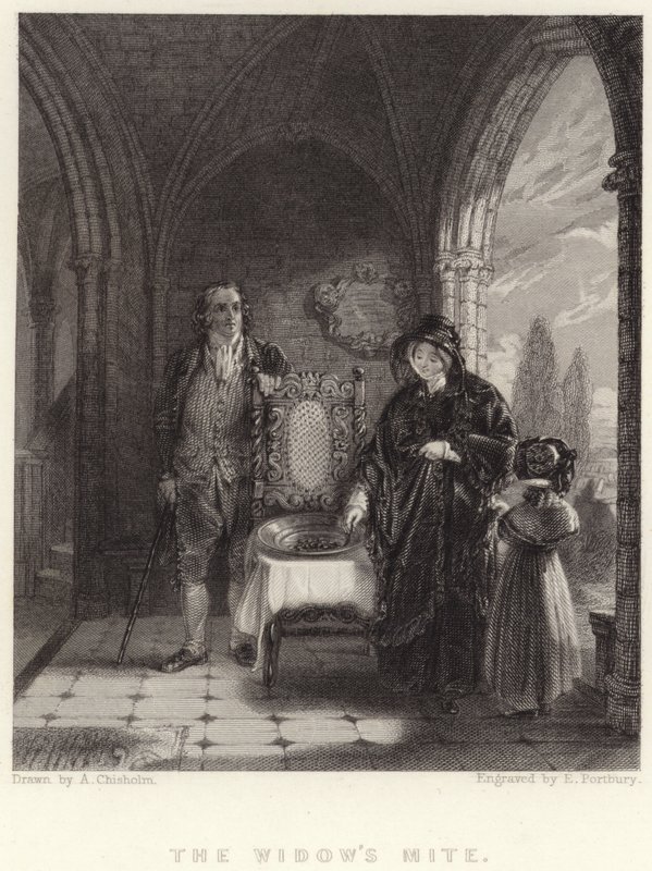 Le denier de la veuve (gravure) - Alexander (after) Chisholm
