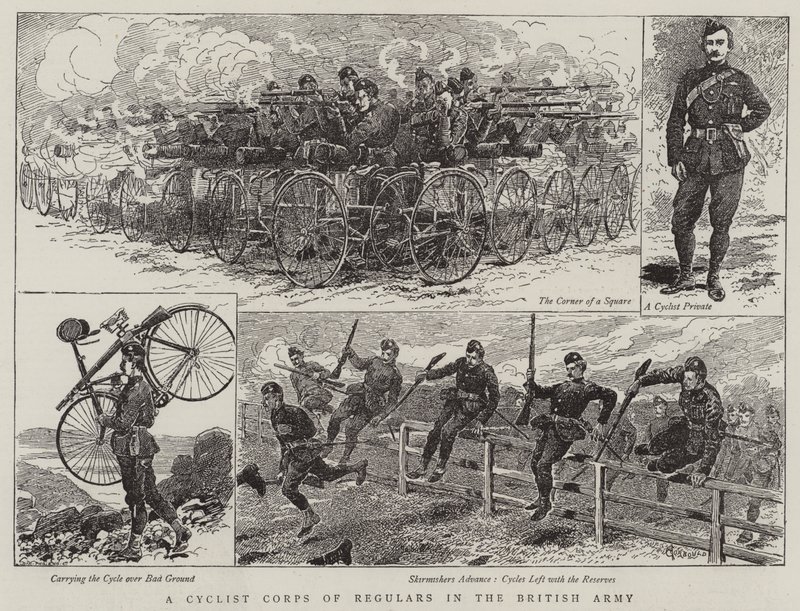 Un corps de cyclistes réguliers dans l