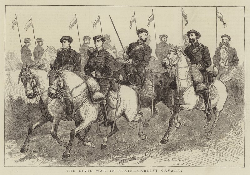 La guerre civile en Espagne, cavalerie carliste - Alfred Chantrey Corbould
