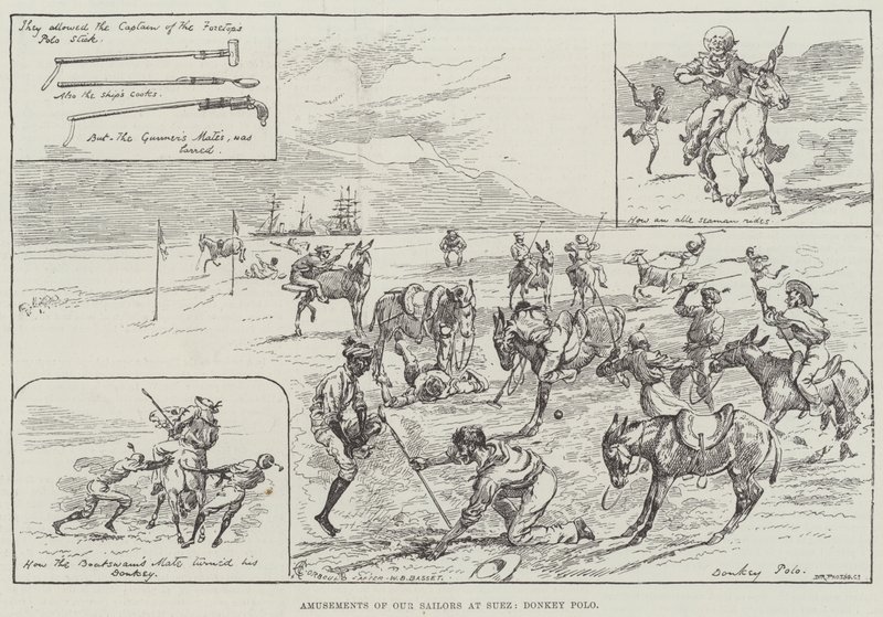 Divertissements de nos marins à Suez, polo à dos d