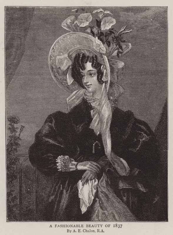 Une beauté à la mode de 1837 - Alfred Edward Chalon