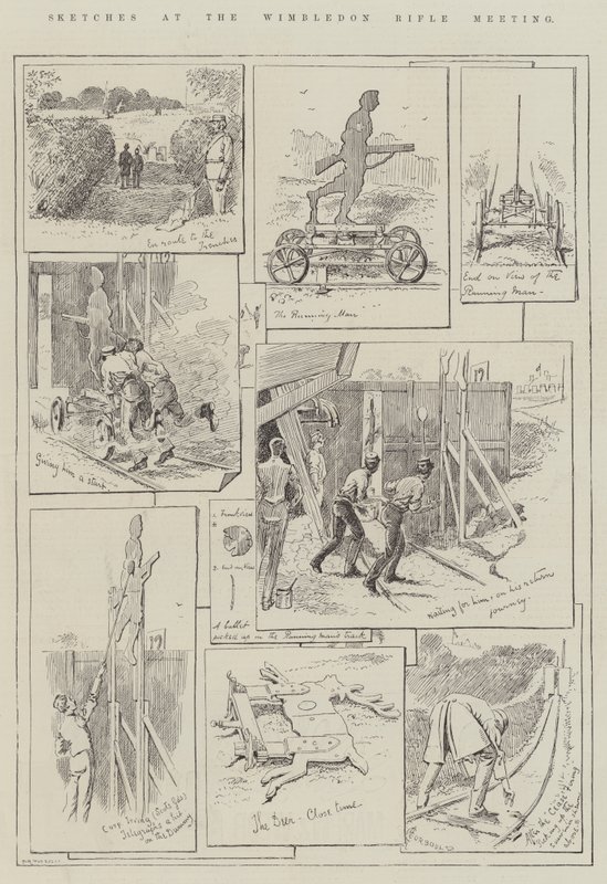 Croquis à la réunion de tir de Wimbledon - Alfred Courbould