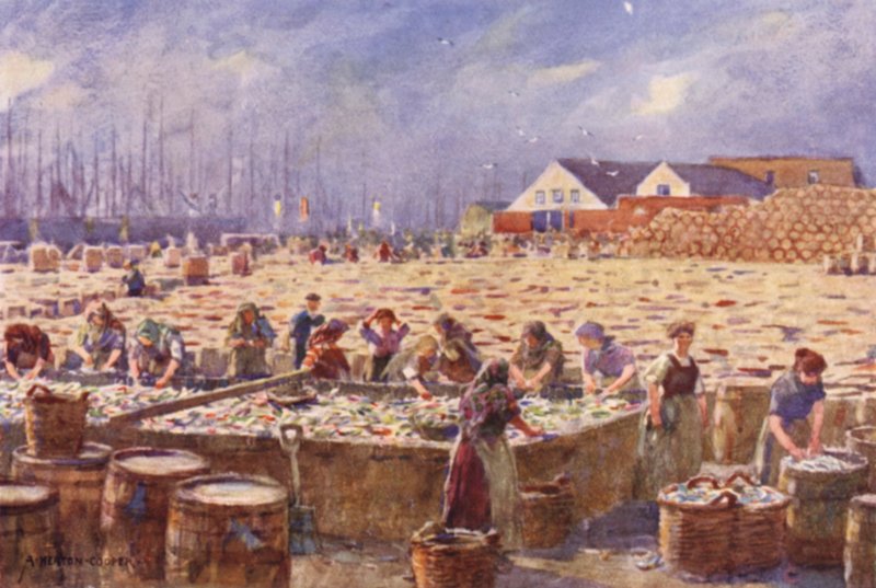 Yarmouth, Norfolk, La récolte de harengs - Alfred Heaton Cooper