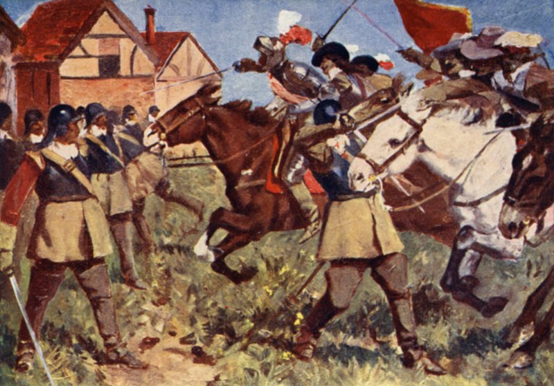La charge de Rupert à Edgehill - Allan (after) Stewart