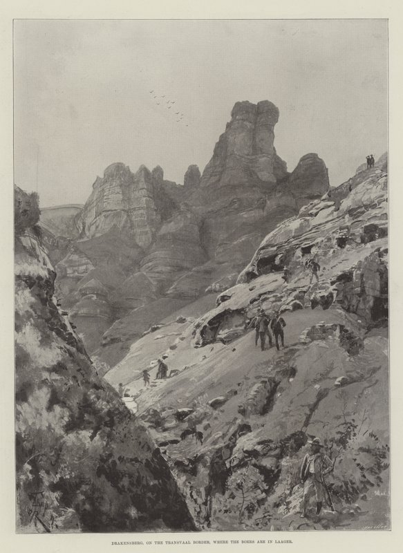 Drakensberg, à la Frontière du Transvaal, où les Boers sont en Laager - Amedee Forestier