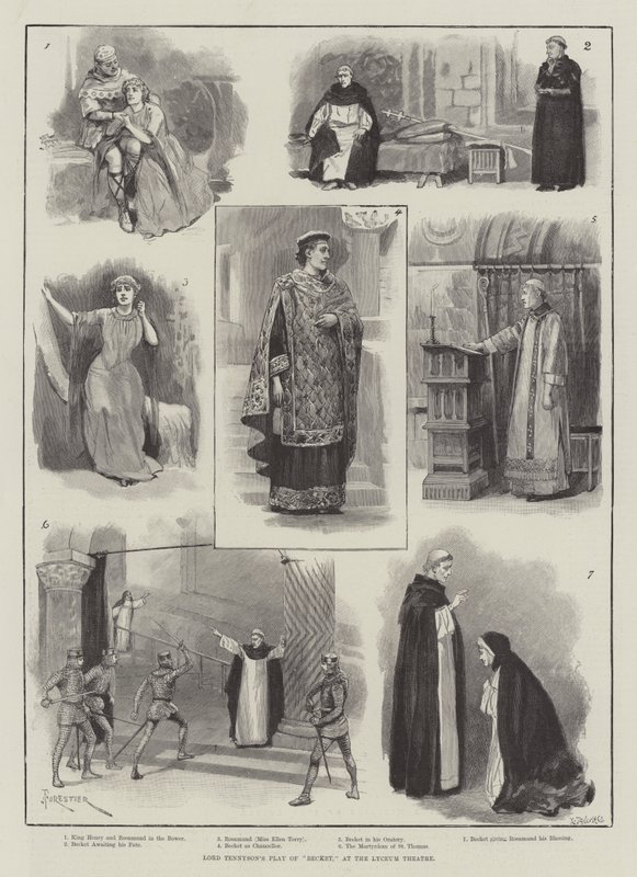 La pièce de Becket de Lord Tennyson, au Lyceum Theatre - Amedee Forestier