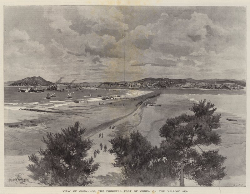 Vue de Chemulpo, le principal port de Corée sur la mer Jaune - Amedee Forestier