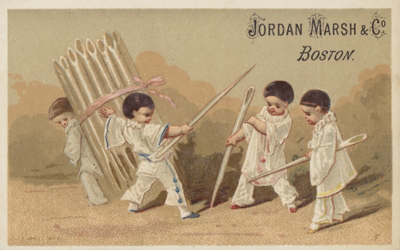 Enfants avec des aiguilles à coudre - American School