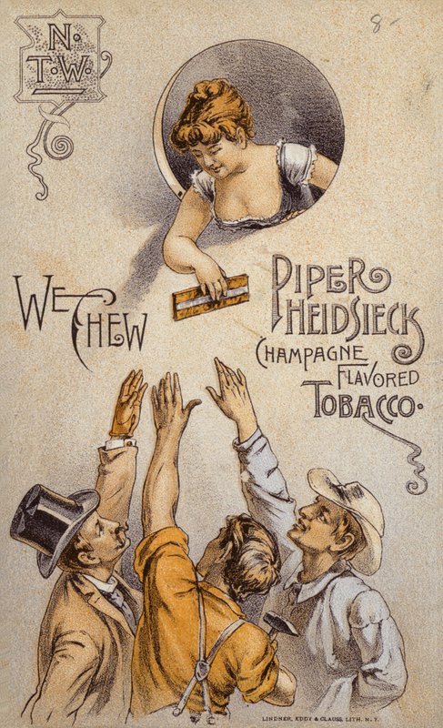 Fille légère distribuant du tabac (Piper Heidsieck) - American School