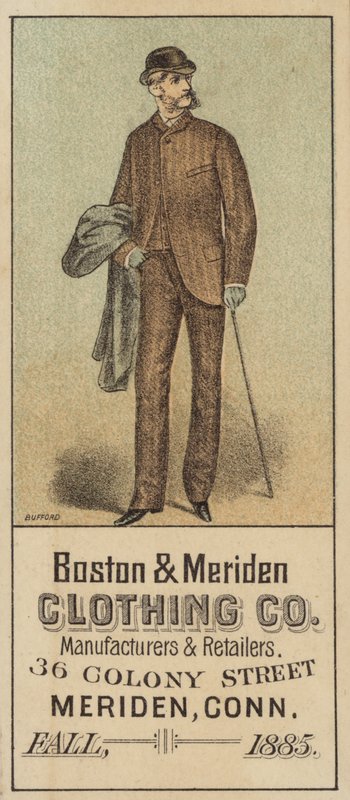 Gentleman debout avec une canne - American School
