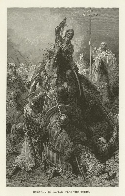 Hunyadi en bataille avec les Turcs - American School