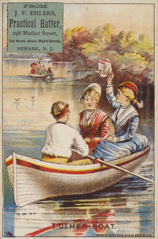 Dames sur le lac en bateau - American School